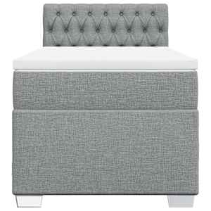 Box spring postel s matrací světle šedý 100 x 200 cm textil - obrázek 4