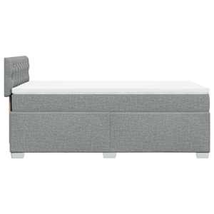 Box spring postel s matrací světle šedý 100 x 200 cm textil - obrázek 5