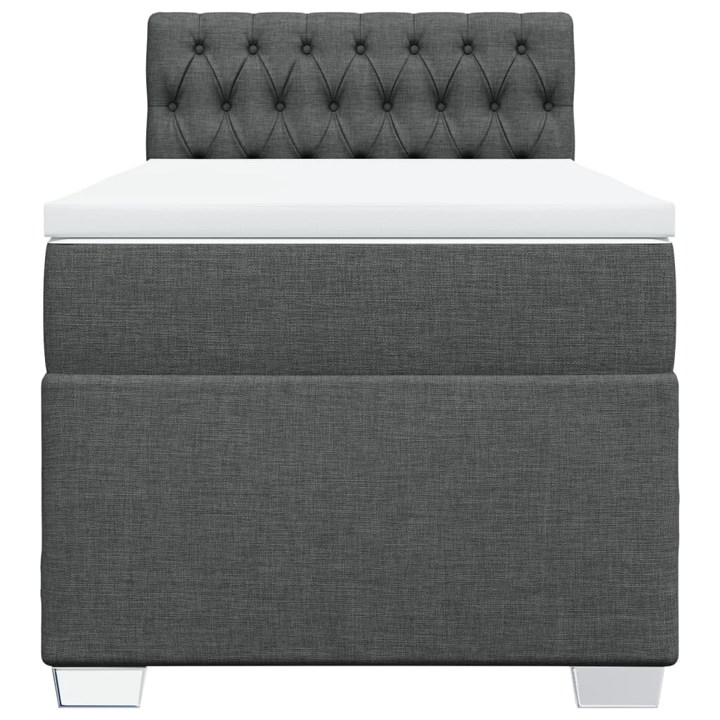 vidaXL Boxspring met matras stof donkergrijs 100x200 cm grijs, foto 4