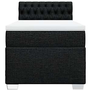 Box spring postel s matrací černá 100 x 200 cm textil - obrázek 4
