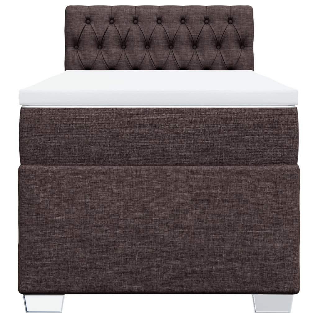 vidaXL Boxspring met matras stof donkerbruin 100x200 cm bruin, foto 4
