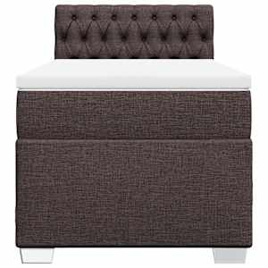 Box spring postel s matrací tmavě hnědá 100 x 200 cm textil - obrázek 4
