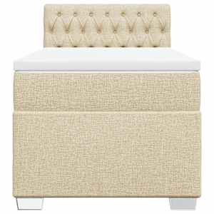 Box spring postel s matrací krémová 100 x 200 cm textil - obrázek 4