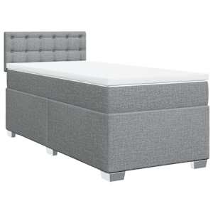 Box spring postel s matrací světle šedý 100 x 200 cm textil - obrázek 2