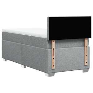 Box spring postel s matrací světle šedý 100 x 200 cm textil - obrázek 6