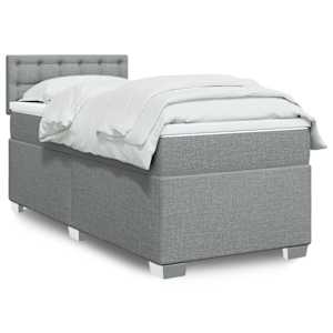 Box spring postel s matrací světle šedý 100 x 200 cm textil - obrázek 1