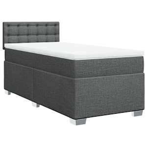 Box spring postel s matrací tmavě šedá 100 x 200 cm textil - obrázek 2