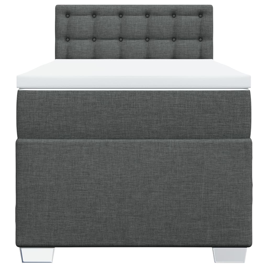 vidaXL Boxspring met matras stof donkergrijs 100x200 cm grijs, foto 4