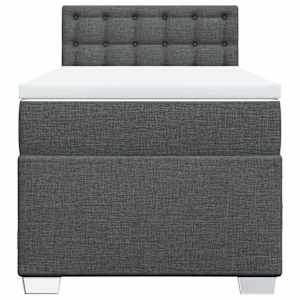 Box spring postel s matrací tmavě šedá 100 x 200 cm textil - obrázek 4
