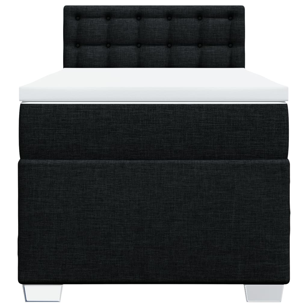 vidaXL Boxspring met matras stof zwart 100x200 cm, foto 4