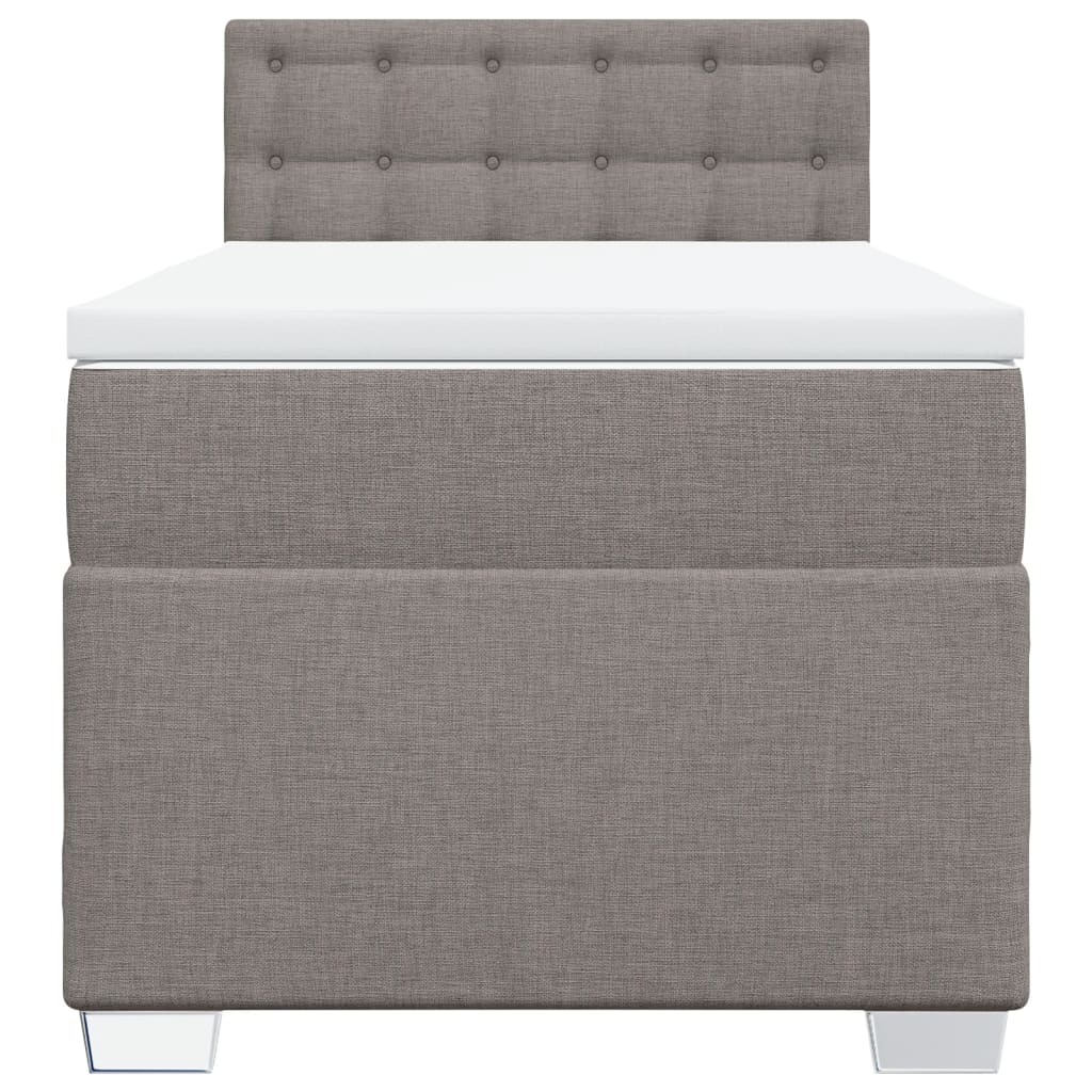 vidaXL Boxspring met matras stof taupe 100x200 cm, foto 4