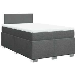 Box spring postel s matrací tmavě šedá 120x190 cm textil - obrázek 2
