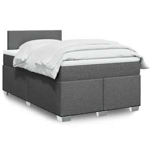 Box spring postel s matrací tmavě šedá 120x190 cm textil - obrázek 1