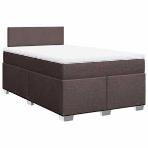 Box spring postel s matrací tmavě hnědá 120x190 cm textil - obrázek 2