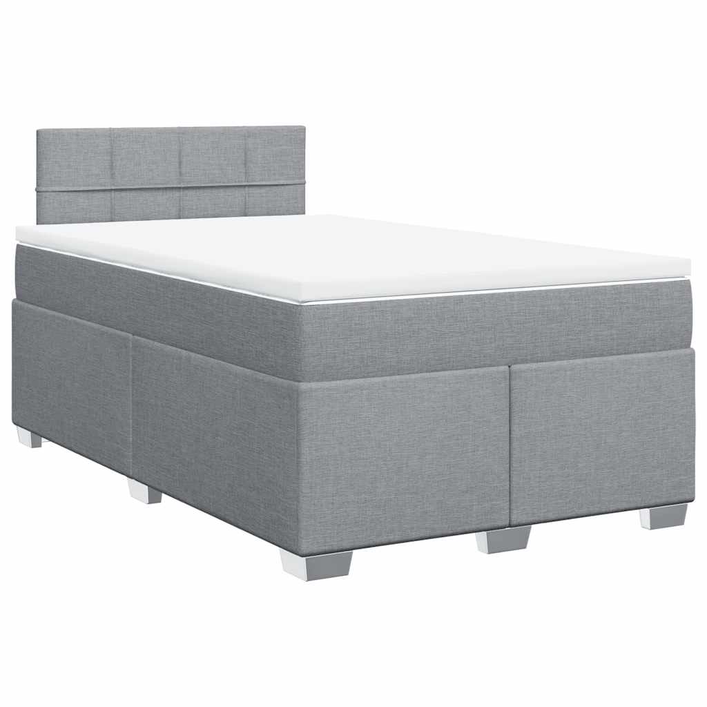 vidaXL Box spring postel s matrací světle šedá 120x190 cm textil
