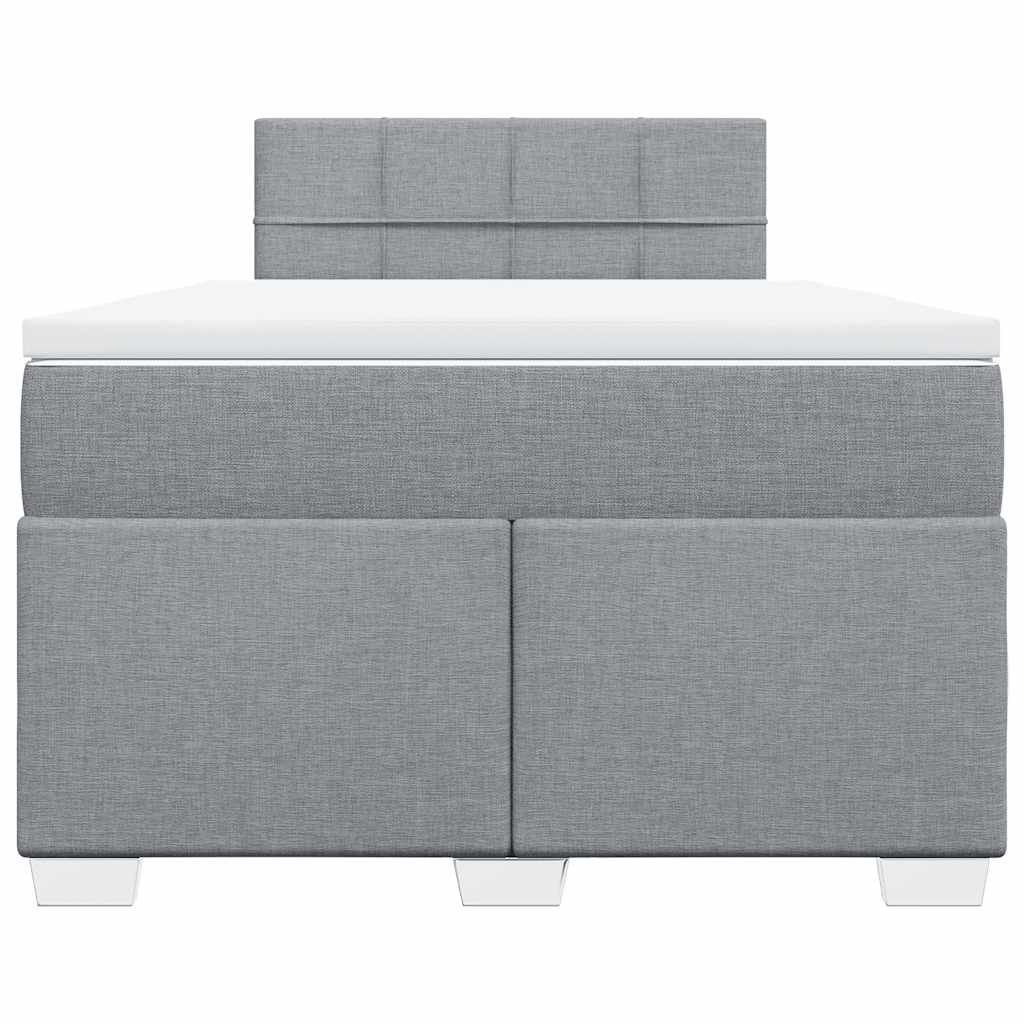 vidaXL Boxspring met matras stof lichtgrijs 120x190 cm grijs, foto 4