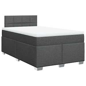 Box spring postel s matrací tmavě šedá 120x190 cm textil - obrázek 2