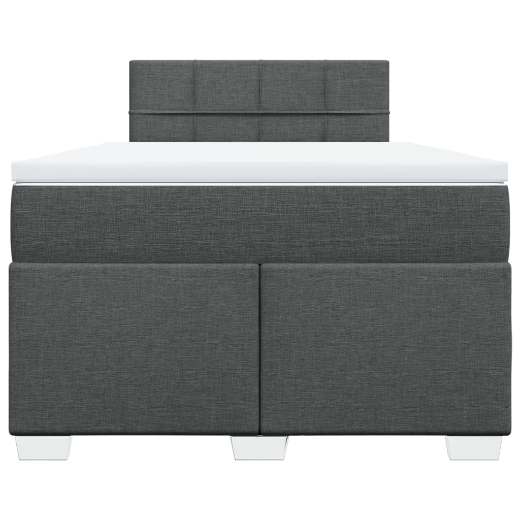 vidaXL Boxspring met matras stof donkergrijs 120x190 cm grijs, foto 4