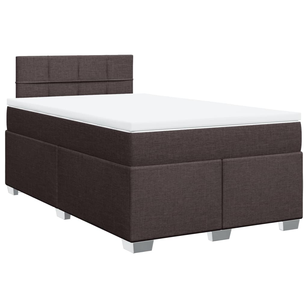 vidaXL Box spring postel s matrací tmavě hnědá 120x190 cm textil