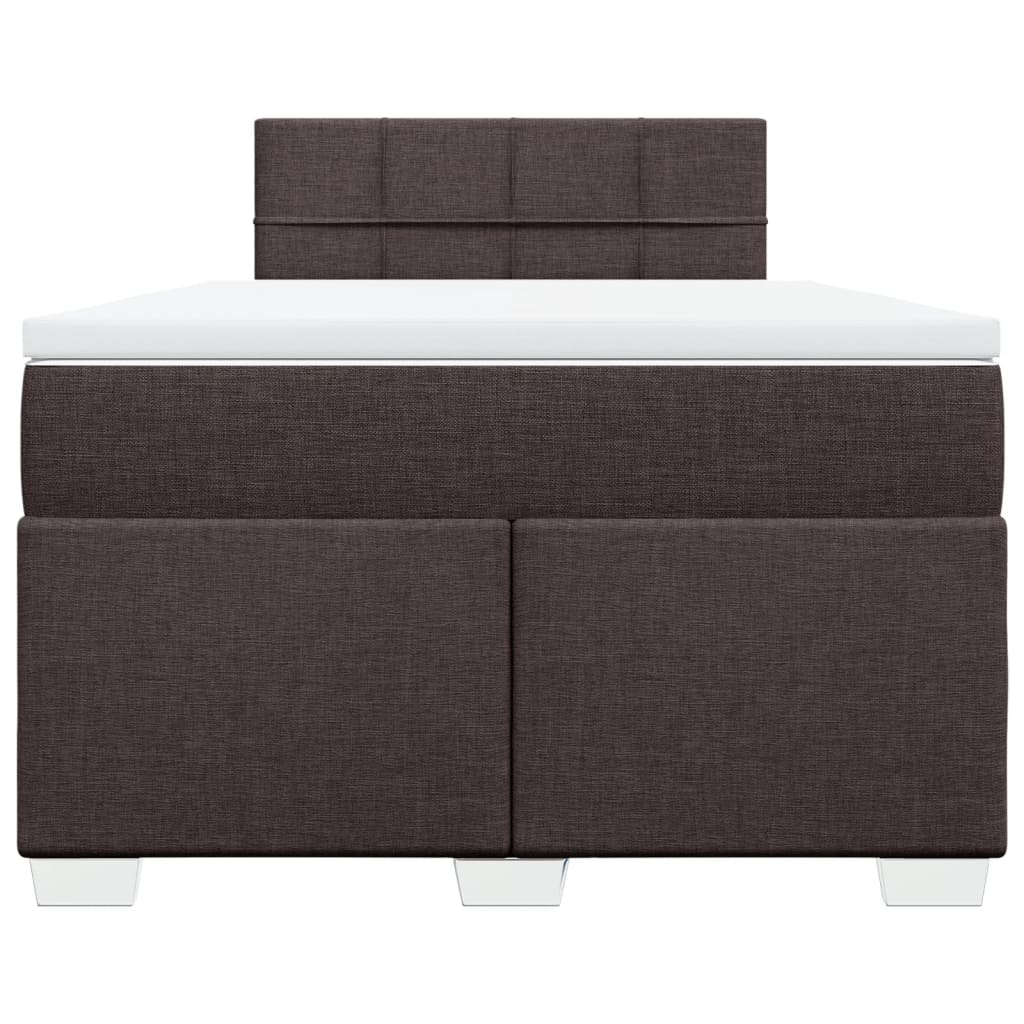 vidaXL Boxspring met matras stof donkerbruin 120x190 cm bruin, foto 4