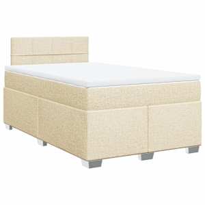 Box spring postel s matrací krémová 120x190 cm textil - obrázek 2