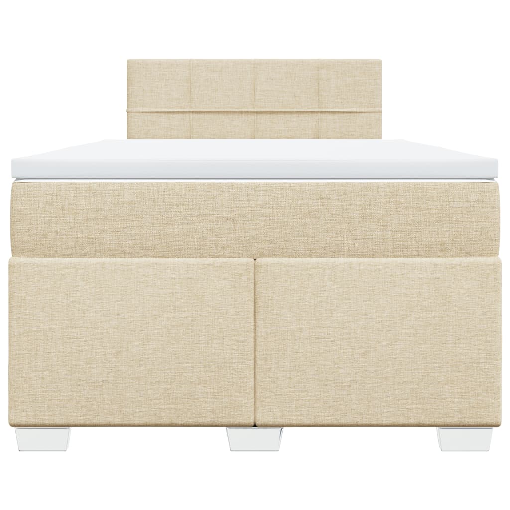 vidaXL Boxspring met matras stof crèmekleurig 120x190 cm, foto 4