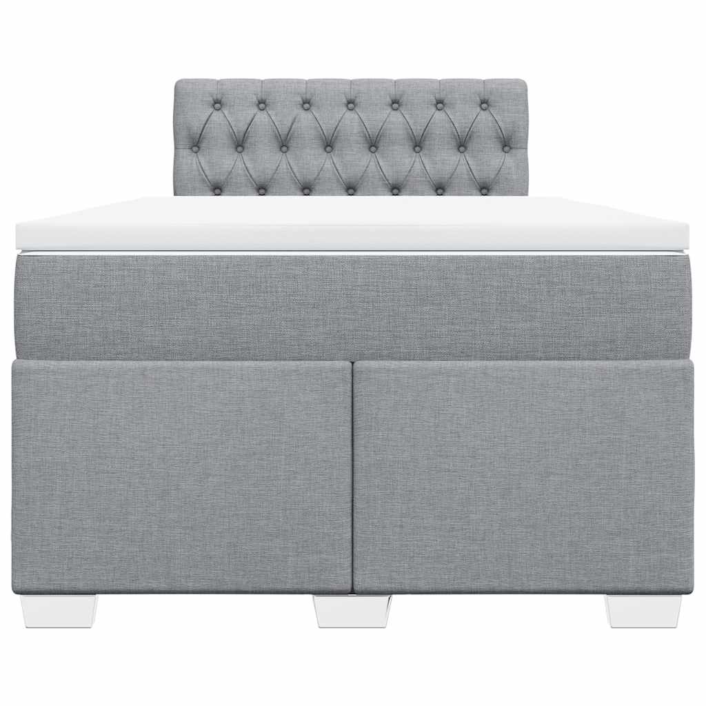 vidaXL Boxspring met matras stof lichtgrijs 120x190 cm grijs, foto 4
