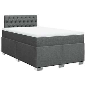 Box spring postel s matrací tmavě šedá 120x190 cm textil - obrázek 2