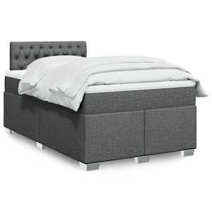 Box spring postel s matrací tmavě šedá 120x190 cm textil - obrázek 1