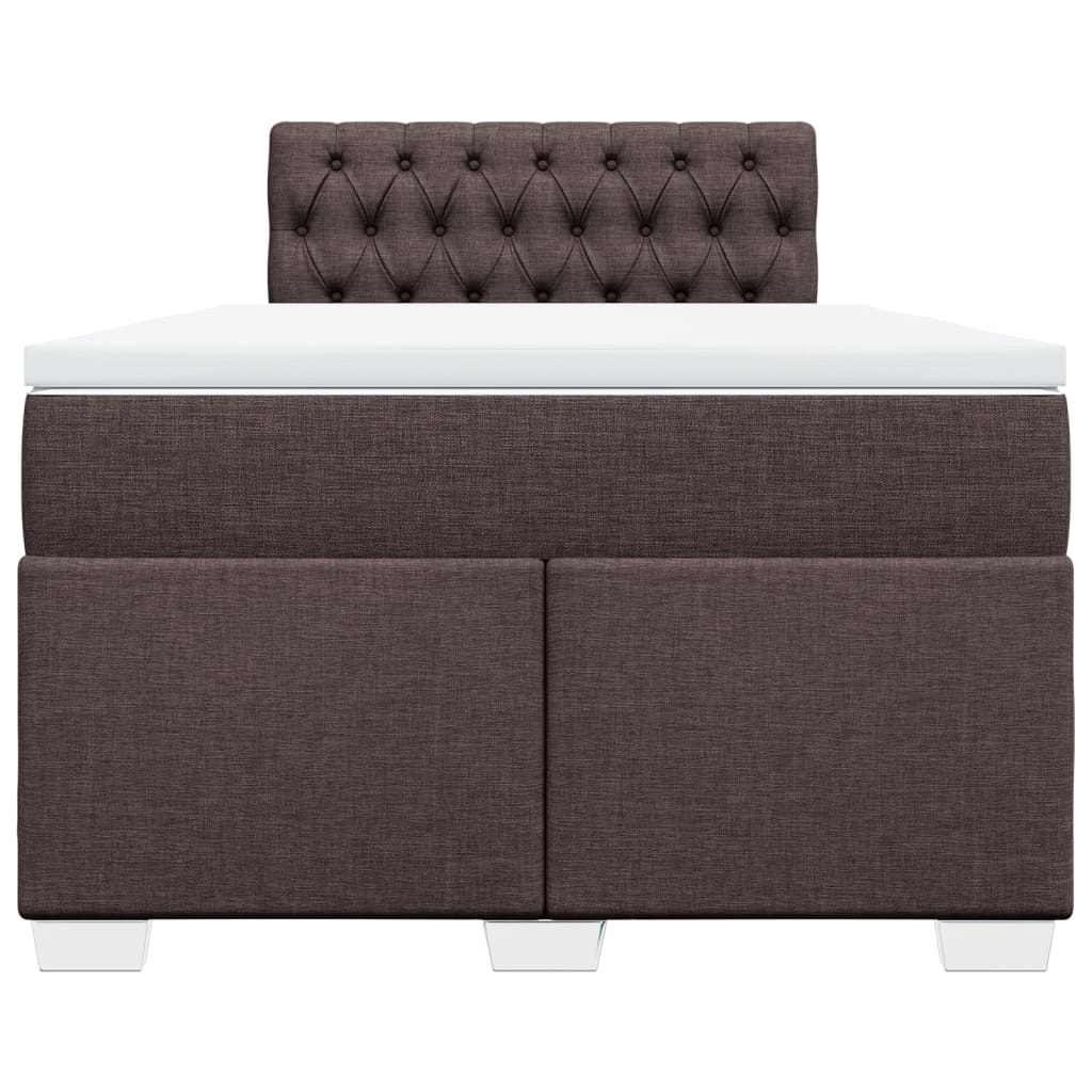 vidaXL Boxspring met matras stof donkerbruin 120x190 cm bruin, foto 4