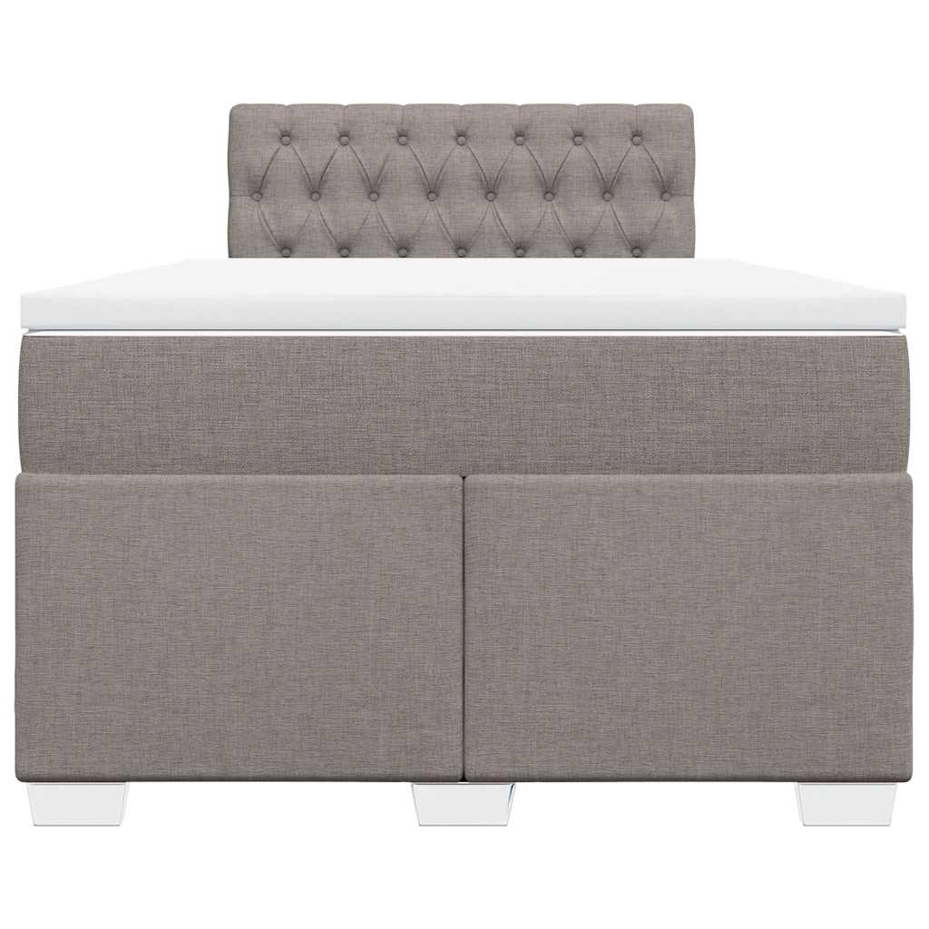 vidaXL Boxspring met matras stof taupe 120x190 cm, foto 4