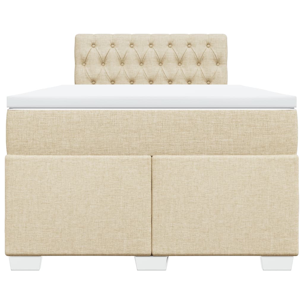 vidaXL Boxspring met matras stof crèmekleurig 120x190 cm, foto 4