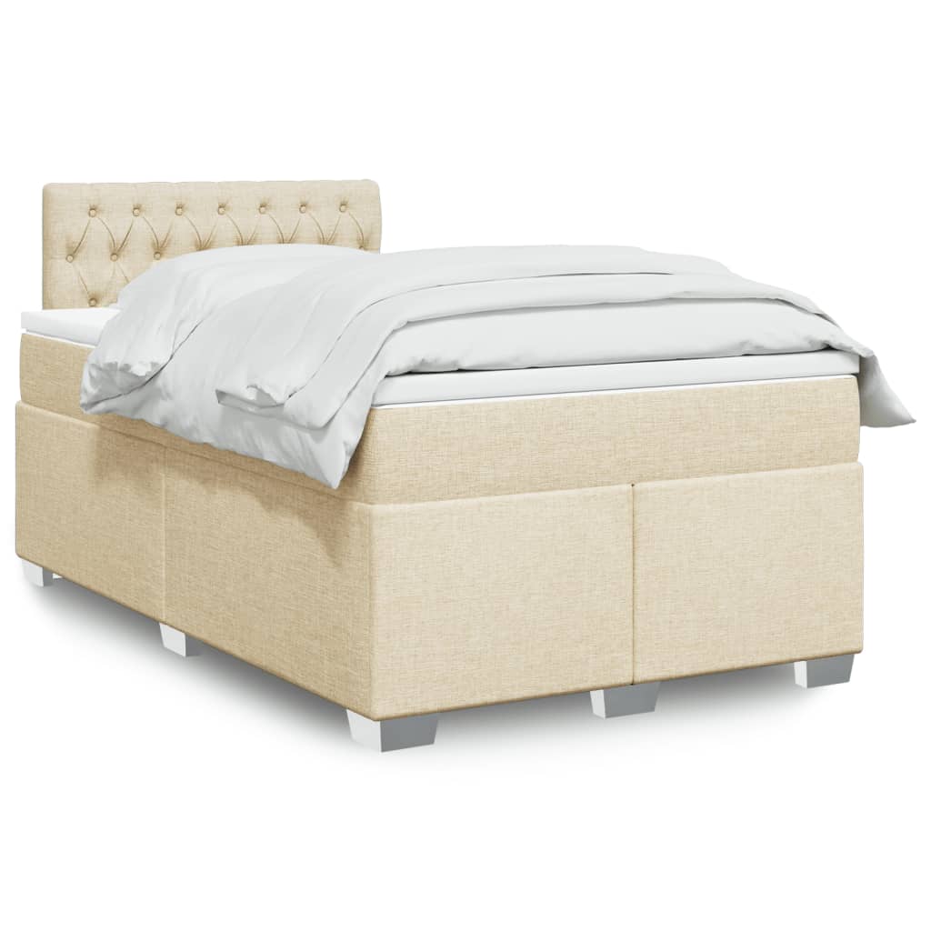 Boxspringbett mit Matratze Creme 120×190 cm Stoff