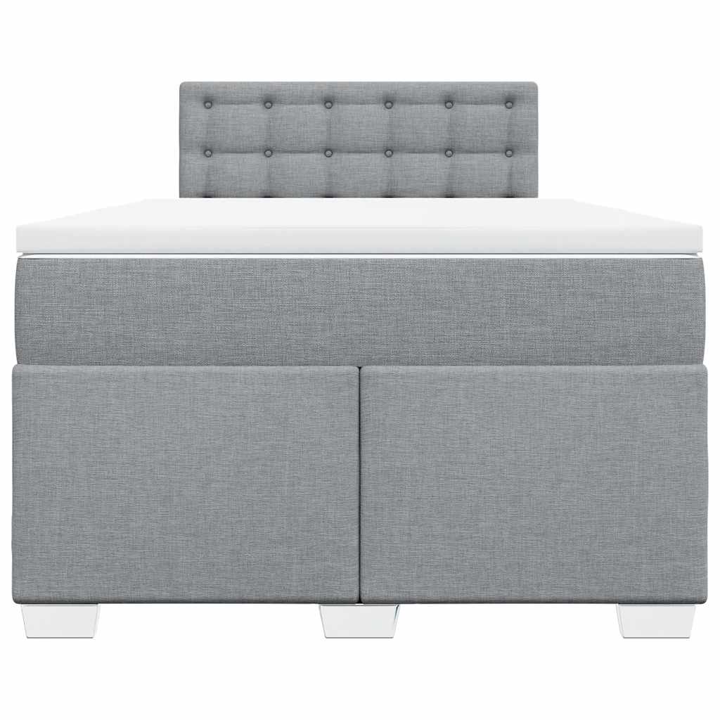vidaXL Boxspring met matras stof lichtgrijs 120x190 cm grijs, foto 4