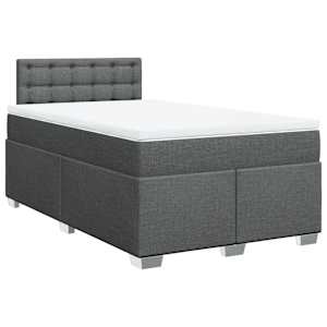Box spring postel s matrací tmavě šedá 120x190 cm textil - obrázek 2