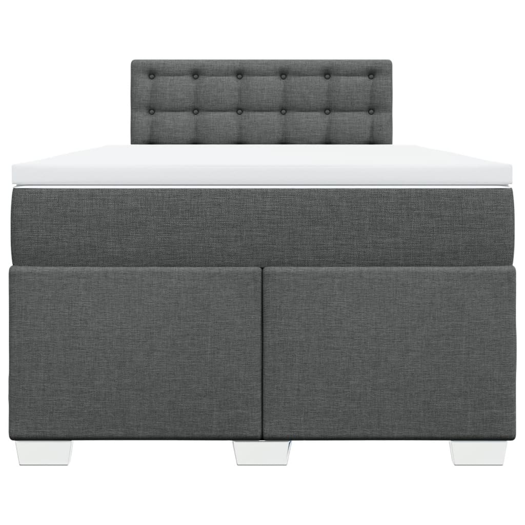 vidaXL Boxspring met matras stof donkergrijs 120x190 cm grijs, foto 4