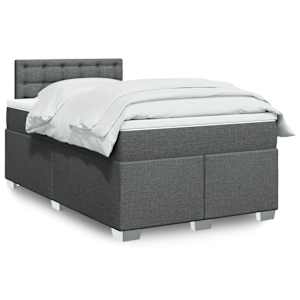 Box spring postel s matrací tmavě šedá 120x190 cm textil - obrázek 1