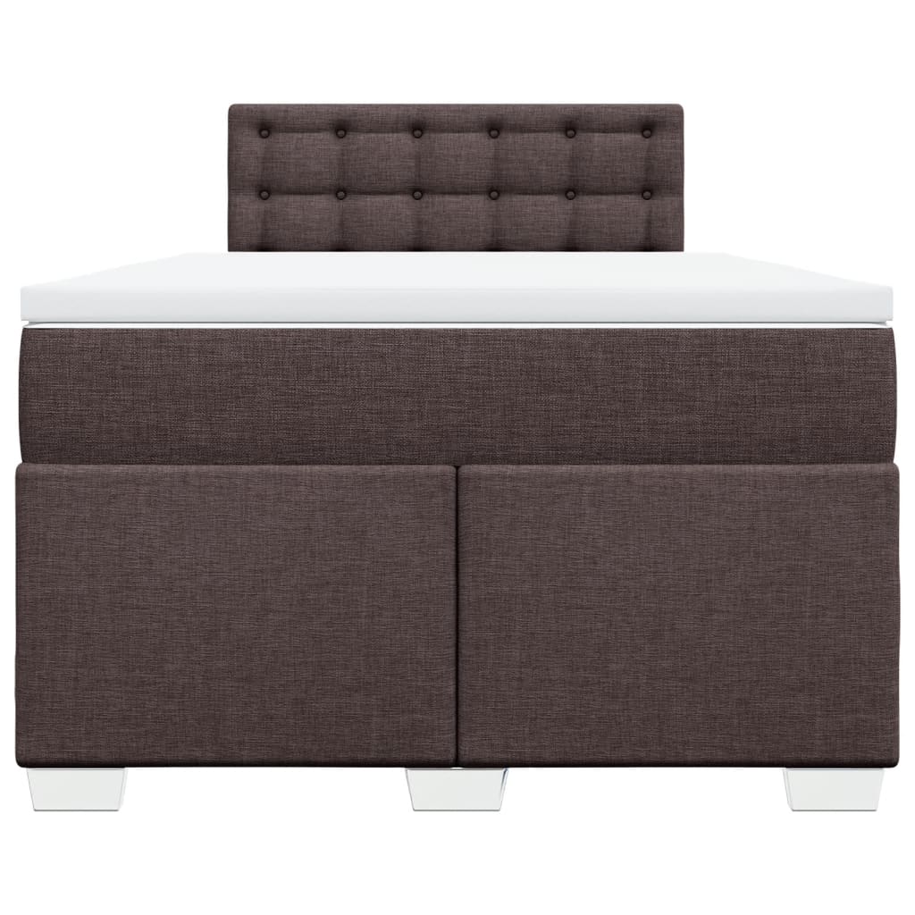 vidaXL Boxspring met matras stof donkerbruin 120x190 cm bruin, foto 4