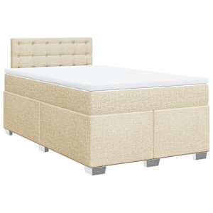 Box spring postelja z vzmetnico krem 120x190 cm blago