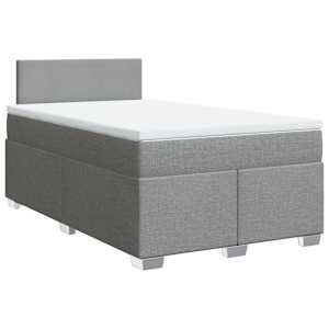 Box spring postel s matrací světle šedá 120 x 200 cm textil - obrázek 2