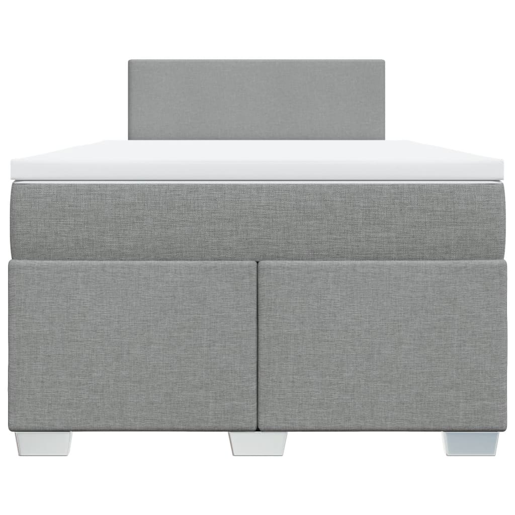 vidaXL Boxspring met matras stof lichtgrijs 120x200 cm grijs, foto 4