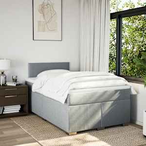 Box spring postel s matrací světle šedá 120 x 200 cm textil - obrázek 3