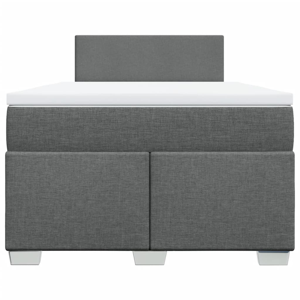 vidaXL Boxspring met matras stof donkergrijs 120x200 cm grijs, foto 4