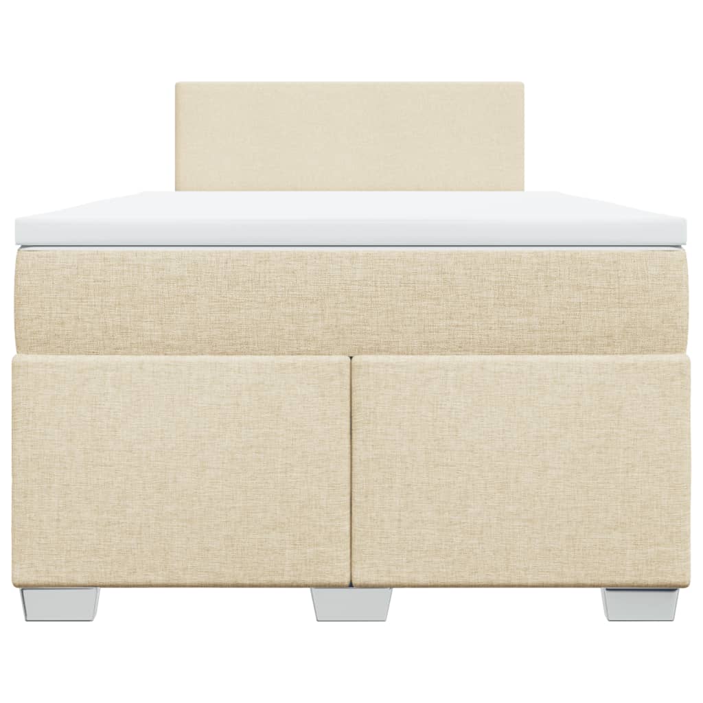 vidaXL Boxspring met matras stof crèmekleurig 120x200 cm, foto 4