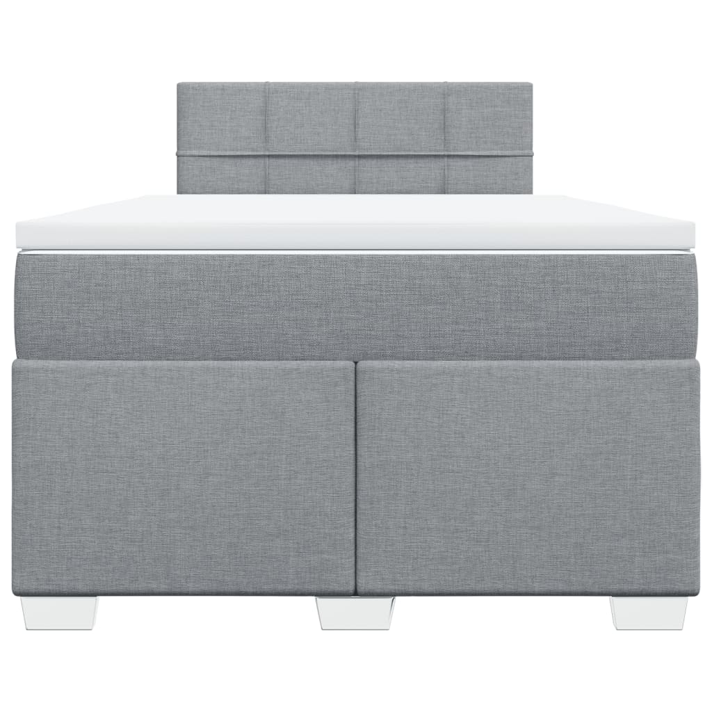 vidaXL Boxspring met matras stof lichtgrijs 120x200 cm grijs, foto 4