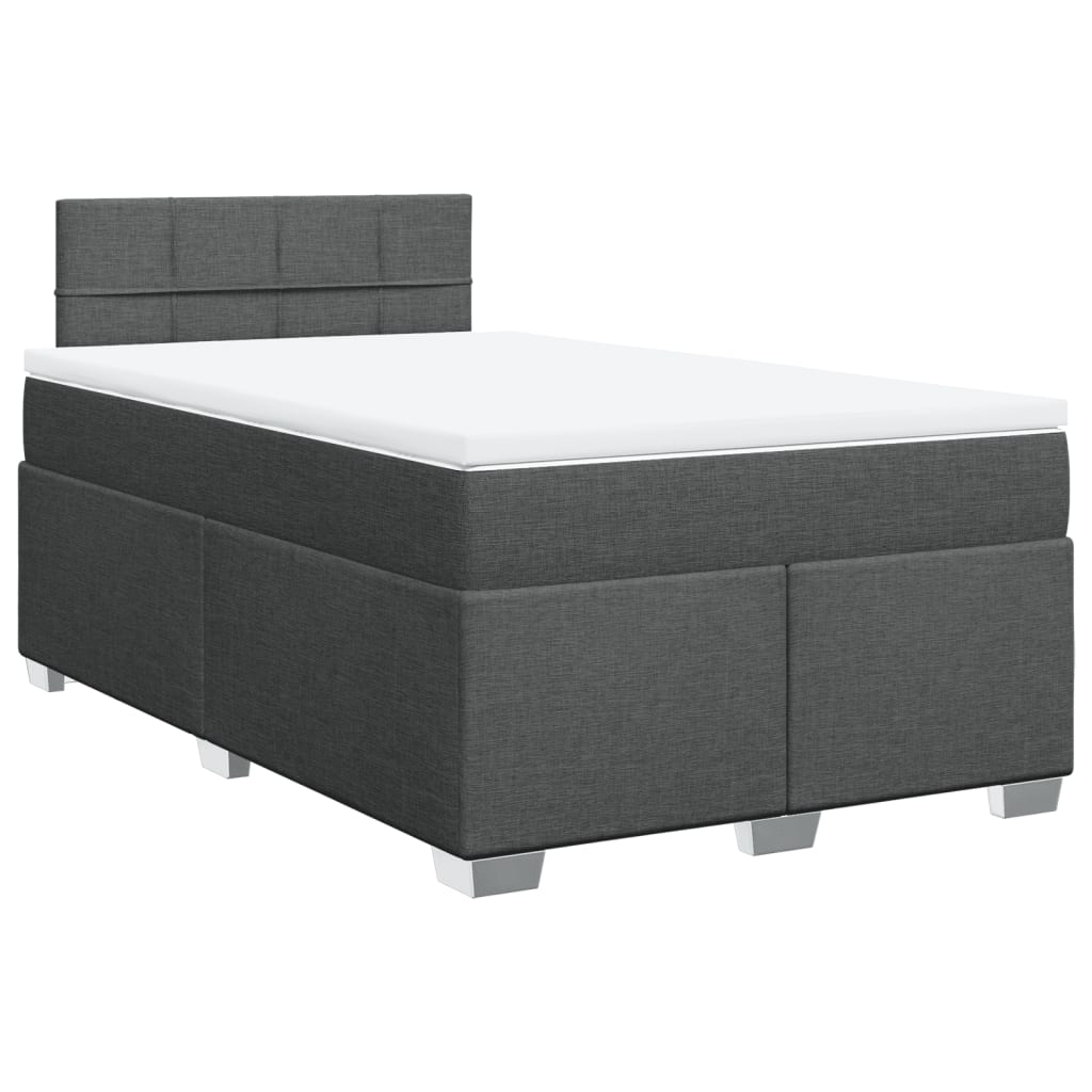 vidaXL Boxspring met matras stof donkergrijs 120x200 cm grijs, foto 3