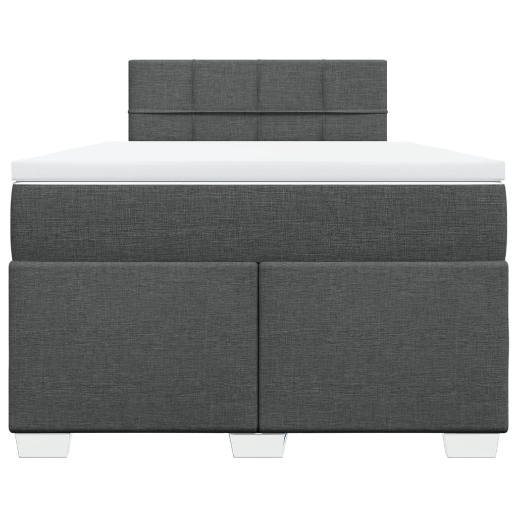 vidaXL Boxspring met matras stof donkergrijs 120x200 cm grijs, foto 4