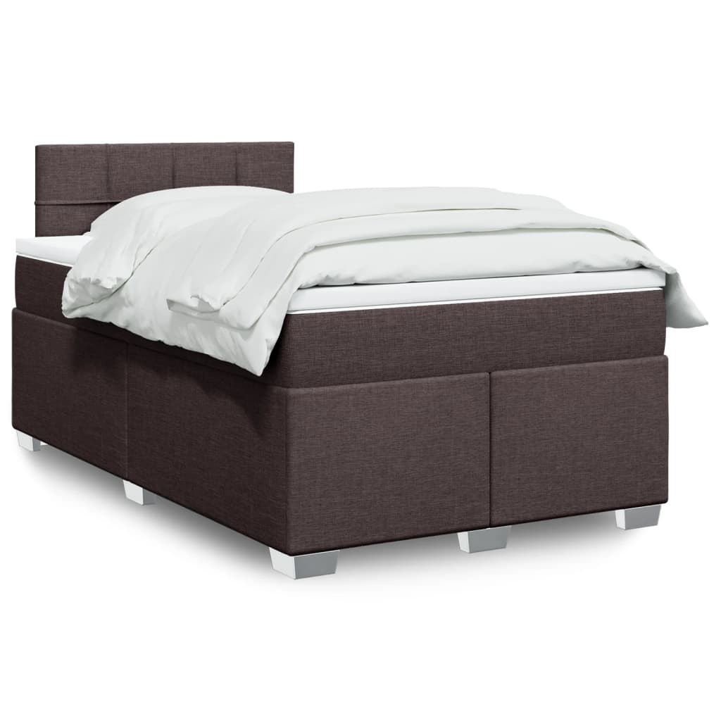 Boxspringbett mit Matratze Dunkelbraun 120×200 cm Stoff