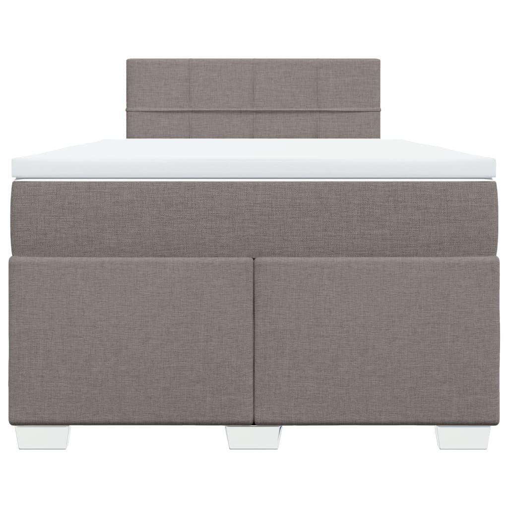 vidaXL Boxspring met matras stof taupe 120x200 cm, foto 4