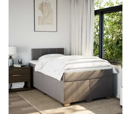 vidaXL Κρεβάτι Boxspring με Στρώμα Taupe 120x200 εκ. Υφασμάτινο